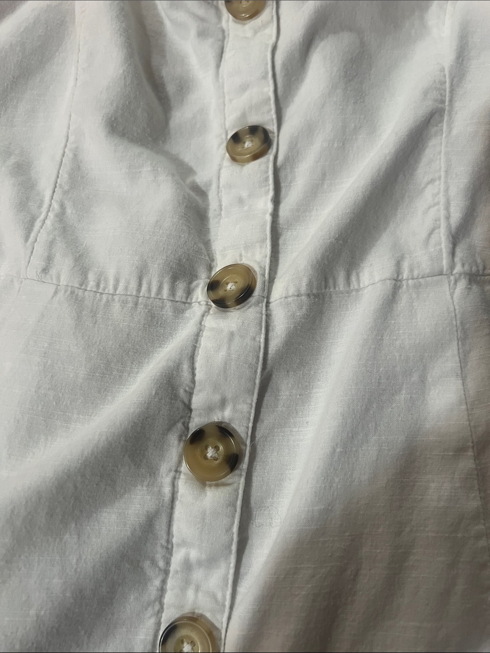 Abercrombie & Fitch White Button-Front Midi Dress - Picture 5 of 9